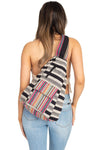 Rustic Stripe Crossbody Sling Backpack