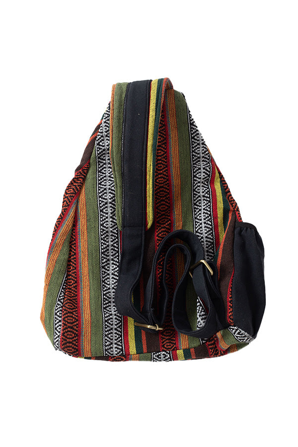 Rasta Stripe Crossbody Sling Backpack