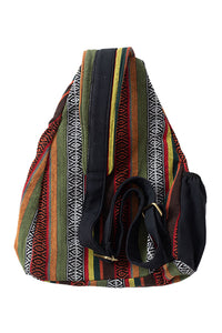 Rasta Stripe Crossbody Sling Backpack