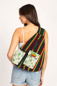 Rasta Stripe Crossbody Sling Backpack