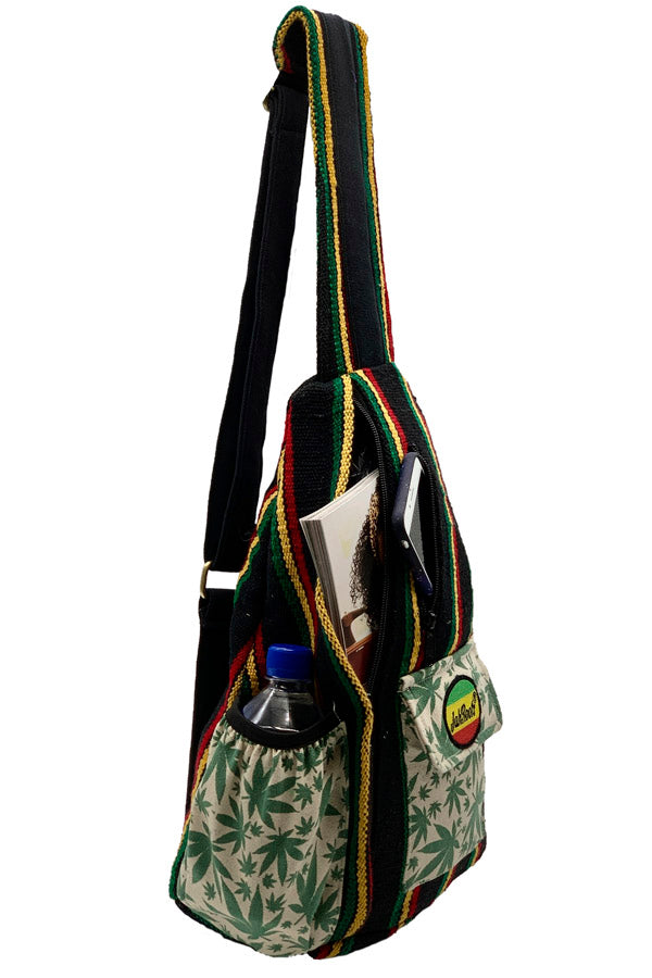 Rasta Stripe Crossbody Sling Backpack