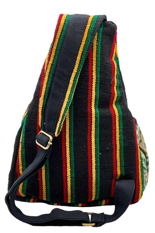 Rasta Stripe Crossbody Sling Backpack