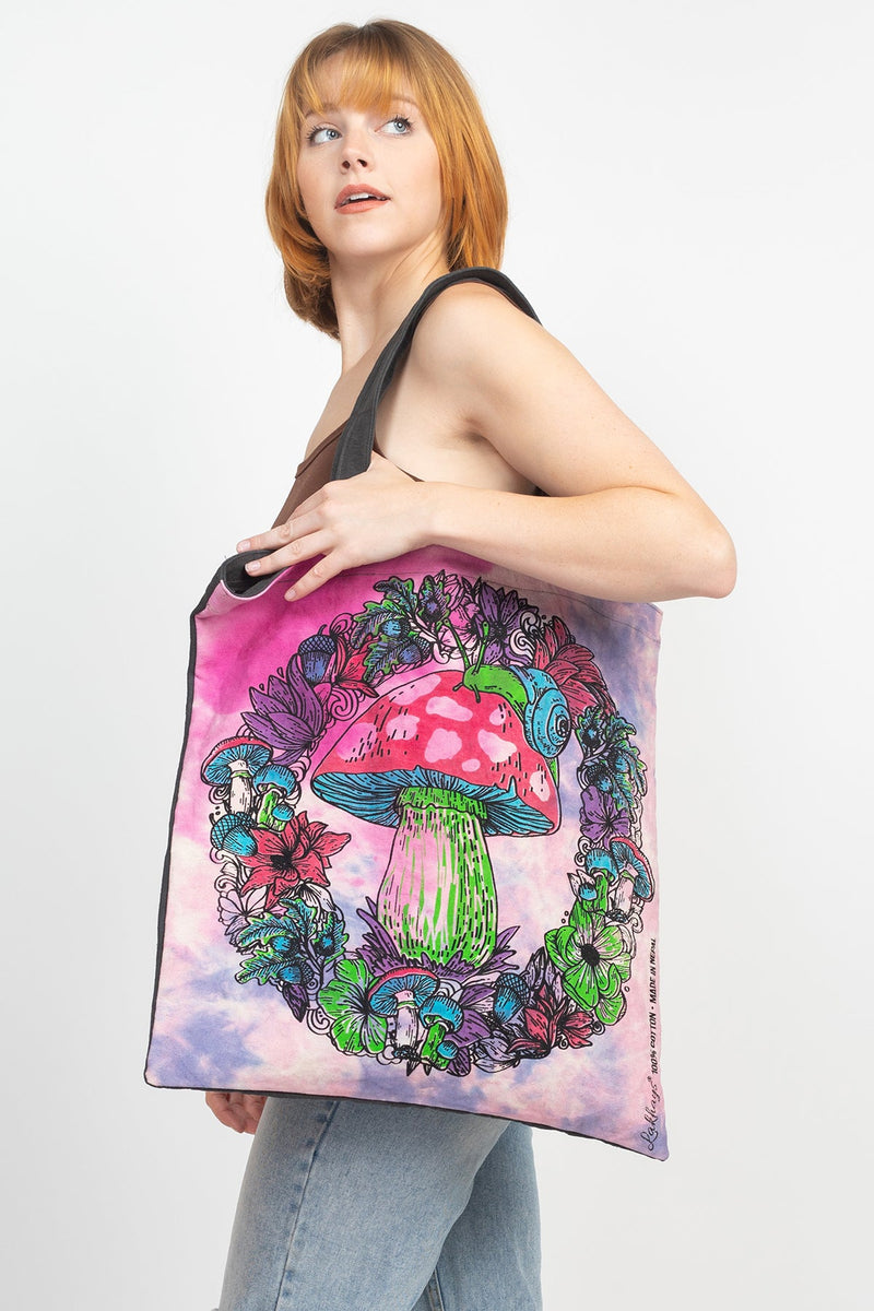 Mushroom Wreath Canvas Tote